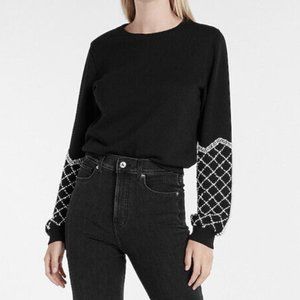 EXPRESS Pearl Embellished Long Sleeve Crew Neck Sweatshirt some beads are lost